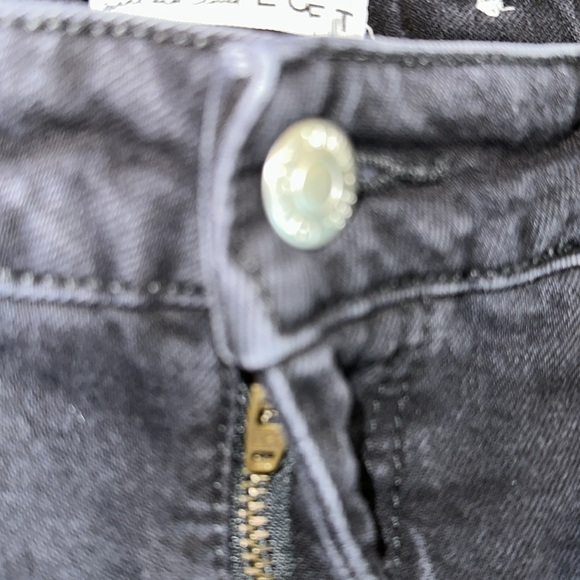 Made and Loved LOFT Black Denim Jeans curvy straight crop raw hem size 6/28 - Picture 3 of 8